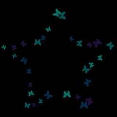 Spring Background with Colorful Butterflies. Simple Feminine Pattern for Card, Invitation, Print. Trendy Decoration with Beautiful Butterfly Silhouettes. Vector Background with Moth
