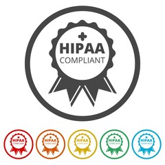 HIPAA Compliance Icon, 6 Colors Included