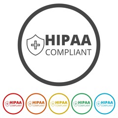 HIPAA Compliance Icon, 6 Colors Included