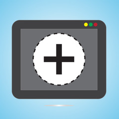 Obraz premium Add application icon design with illustration black and white concept