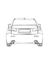 sketch of a sports car .