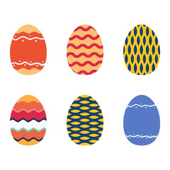 Easter eggs set. Festive traditional food illustration