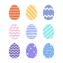 Set of Easter eggs colored in tender pastel tones