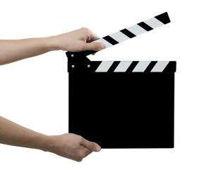 Hollywood Slate board in hand isolated