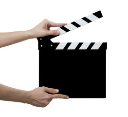 Hollywood Slate board in hand isolated