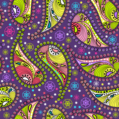 Seamless Floral  Pattern . ethnic elements paisley.  tribal texture