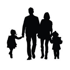 familly silhouette illustration