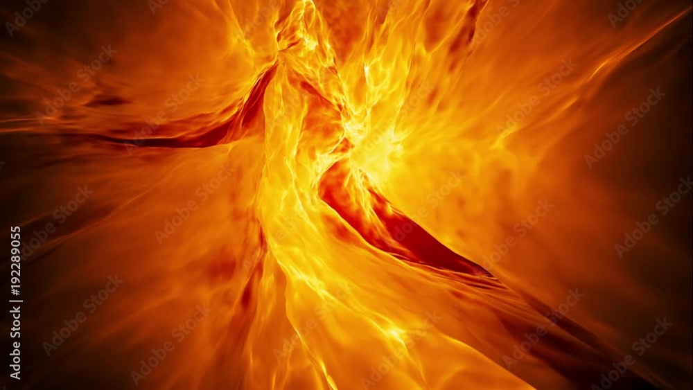 Wall mural glowing abstract flame loop background