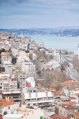 Panoramic view of Istanbul from Galata tower, Turkey