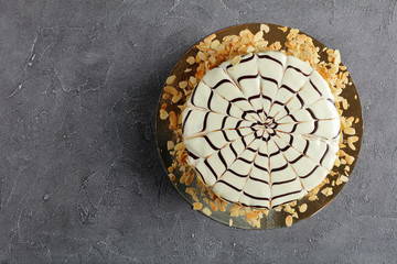 esterhazy torte on a golden plate