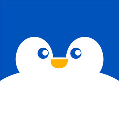 Cute Smiley Pengiun Face Background Illustration