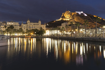Alicante city at night.