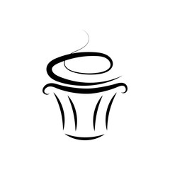 Black and white cupcake vector icon
