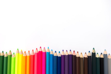 colored pencils isolated on white background