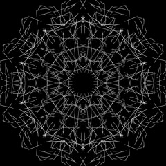 Abstract mandala. Digital design with funky lines