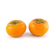 fresh ripe persimmons isolated on white background