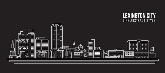 Fototapeta premium Cityscape Building Line art Vector Illustration design - Lexington city