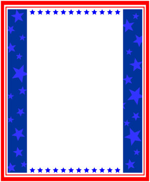 Abstract American flag Patriotic symbols frame with copy space for text.