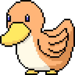 vector pixel art stuffed animal duck