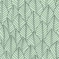 Materiał do szycia Elegant seamless pattern leaves, vector illustration