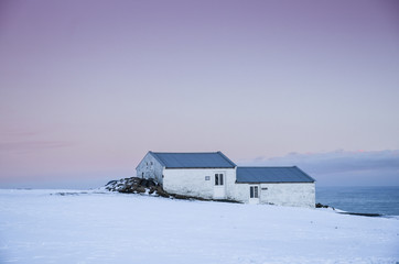 iceland nature, winter travel photo in snow, adventure, trip, hiking, mountains.