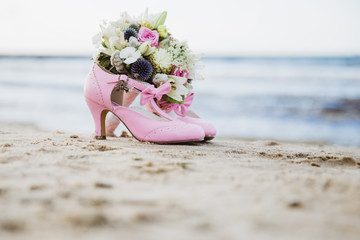 Strandhochzeit Brautstrauß am Meer