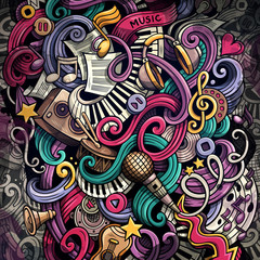Fototapeta premium Doodles Muzyka ilustracja. Kreatywne tło muzyczne