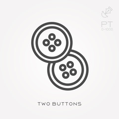 Line icon two buttons