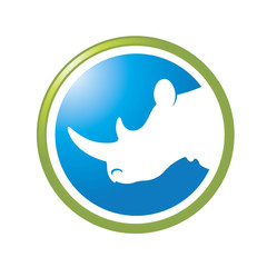 round icon with rhino vector logo type