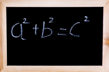 Blackboard with white chalk writing