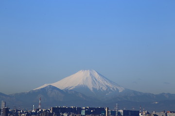 冬の富士山遠景