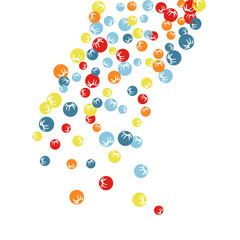 Vector Confetti Background Pattern. Element of design. Colored stylized berries on a black background
