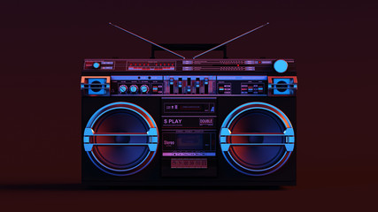 Boombox Moody 80s lighting 3d illustration