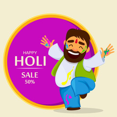 Funny dancing man in paint