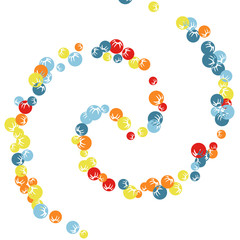 Vector Confetti Background Pattern. Element of design. Colored stylized berries on a black background