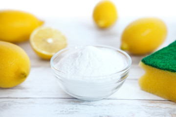 Natural cleaner, lemon and baking soda