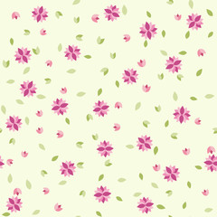 Cute seamless floral pattern. Spring or summer vector background