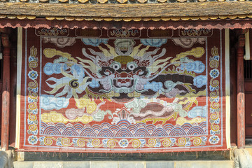 sight of the interior of the complex of the tomb  of the emperor Minh Mang in Hue, Vietnam.
