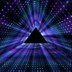 Abstracts Background with Black Triangle and Glowing Grid.