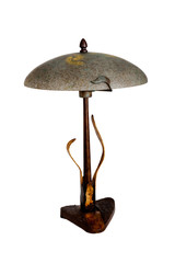 lamp bulb lighting electric room metal copper bronze design interior white background isolate wall...
