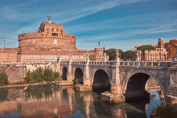 Obraz premium Rome, Castel Sant'Angelo, Tiber river