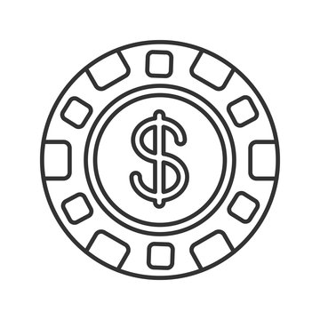recommend clip art: Casino chip linear icon