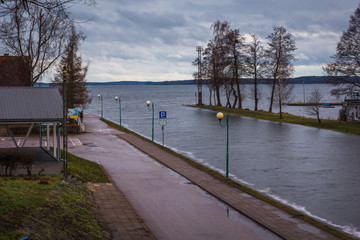 Water channel joining  Niegocin lake in Gizycko, Masuria, Poland