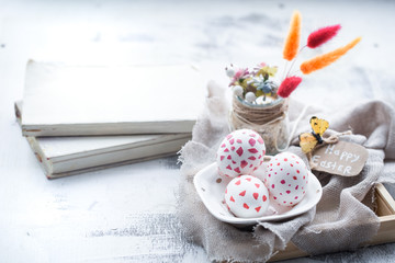 Easter composition with eggs, concept of holidays