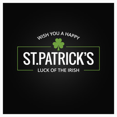 Patrick day logo on dark background