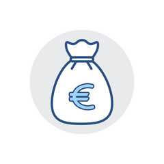 Money Bag icon. Bank cash, finance, fund, tax icon