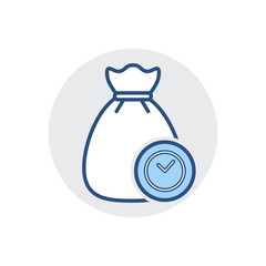 Money Bag icon. Bank cash, finance, fund, tax icon