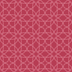 Obraz premium Red and pale pink geometric ornament. Seamless pattern