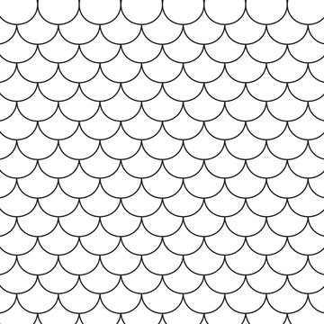 black and white pattern, fish scales- vector illustration