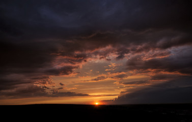 Dramatic sunset clouds